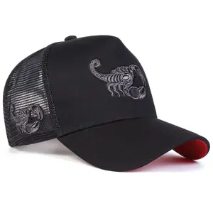 Unisex Scorpion Embroidered Baseball Cap Mesh Hat Outdoor Adjustable Sunscreen Leisure Hat Spring Autumn Travel Tourism Beach Vacation