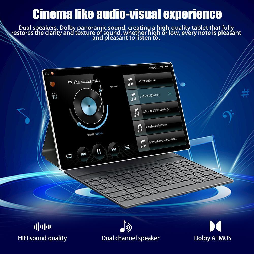 10.1 Inch Android 15 Tablet - 4GB RAM, 64GB Storage, Dual SIM, 1280x800 IPS Display, 5MP+13MP Camera, 5000mAh Battery,with Keyboard Mouse Stylus Case, for Valentine’s Day Gift