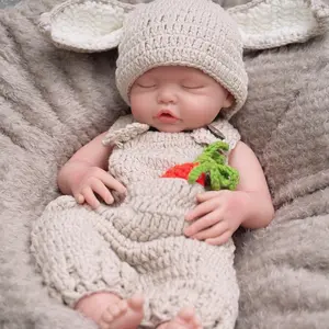Reborn Baby Doll 16" Soft Full Body Silicone Sleeping Girl Newborn Lifelike Toddler, Includes Birth Certificate & Outfit