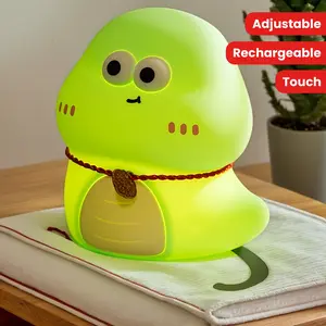 Cute Snake Night Light, Silicone Adjustable Nursery 7 Colors Changing Night Light Brightness Rechargeable Touch Lamps For Gifts, Sleeping, Office Desk Decor, Birthday Christmas Valentine'S Day