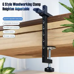 1pcs Adjustable F-type Woodworking Clamp, Heavy-duty Black Coated Design, Quick Release Cabinet Installation Clamp, Professional Carpenter & DIY Helper