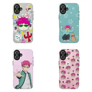 Saiki Custom Fan Art Phone Case - Shockproof Ultra-Tough Snap-On Casing Cover, Custom Protection Accessory for iPhone 11-17 Pro Max Plus Air, Anime Lover Gift