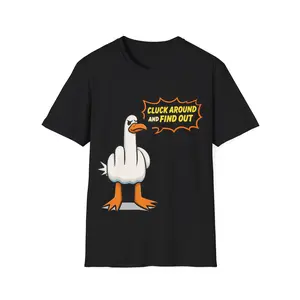 Funny Goose Middle Finger T-Shirt | Sarcastic Meme Duck Graphic Tee Unisex T-Shirt