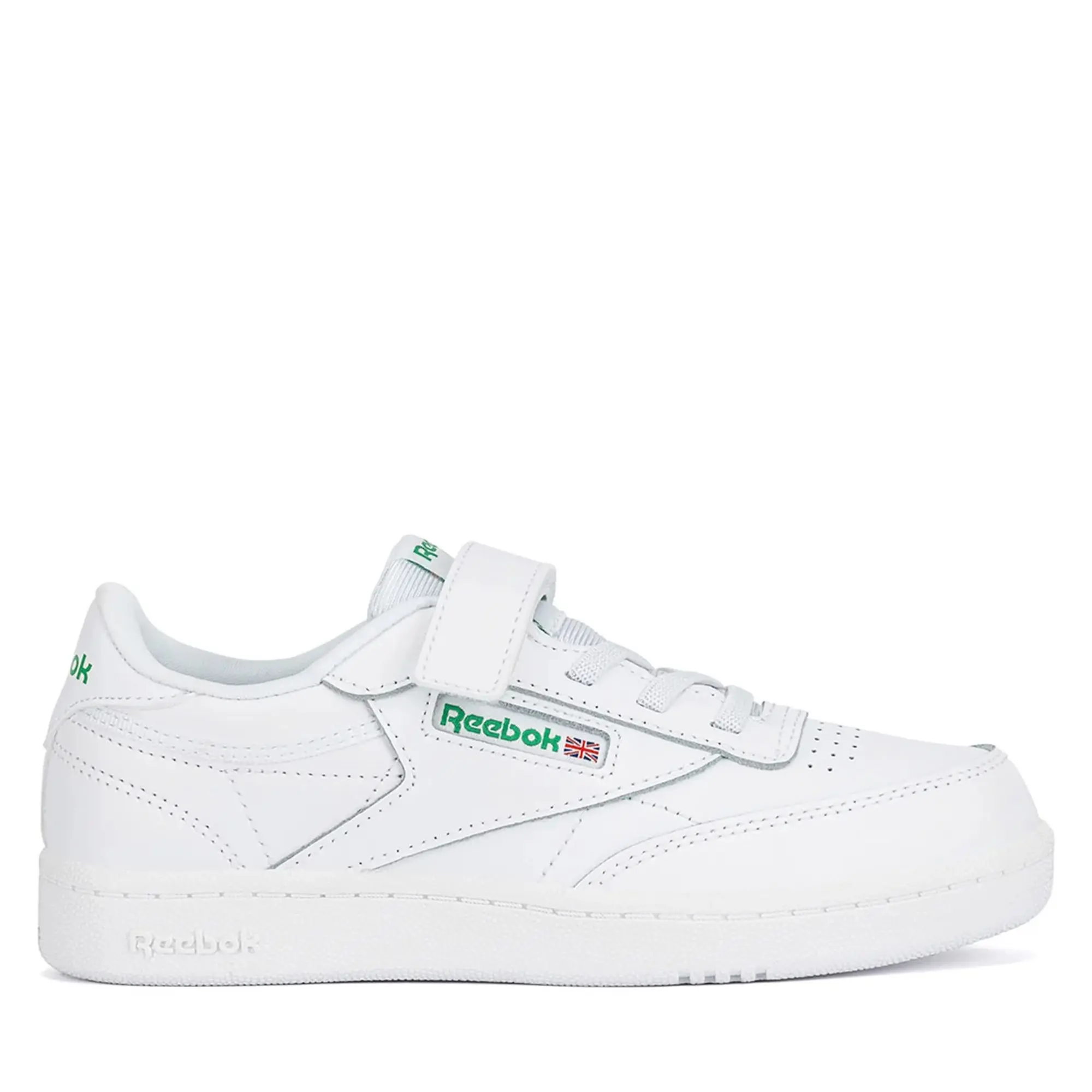 Reebok Club C 85 White Green Sneakers Classic Low Top Casual Shoes Leather Upper Rubber Outsole Vintage Tennis Inspired Lifestyle Footwear Retro Streetwear Sneakers Comfortable Everyday Shoes with Timeless Clean Design