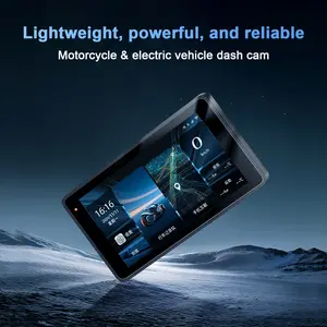 Motorcycle GPS Navigation Display, 5" Waterproof Touchscreen, 1080P Front & Rear Dash Cam, Wireless Phone Connection, Hands-Free Calling, Tire Pressure Monitoring