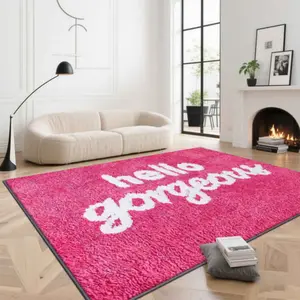 Letter Pattern Non-slip Soft Floor Mat, Rectangle Home Decorative Carpet, Decorative Area Rug for Home Living Room Bedroom Hotel, Shaggy Area Rugs