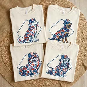 30+ Dog Breeds Comfort Colors Shirt | Patriotic Big Dog Graphic Shirt | Cool Dog with USA Hat Aesthetic Tee - Gen X Shirt USA