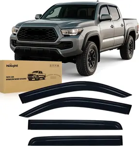 Nilight Out-Channel Window Rain Guards - 4PCS Car Visor Extenders for Toyota Tacoma Double Cab Truck 2016-2023, Vent Wind Deflectors, Car Visor Extender