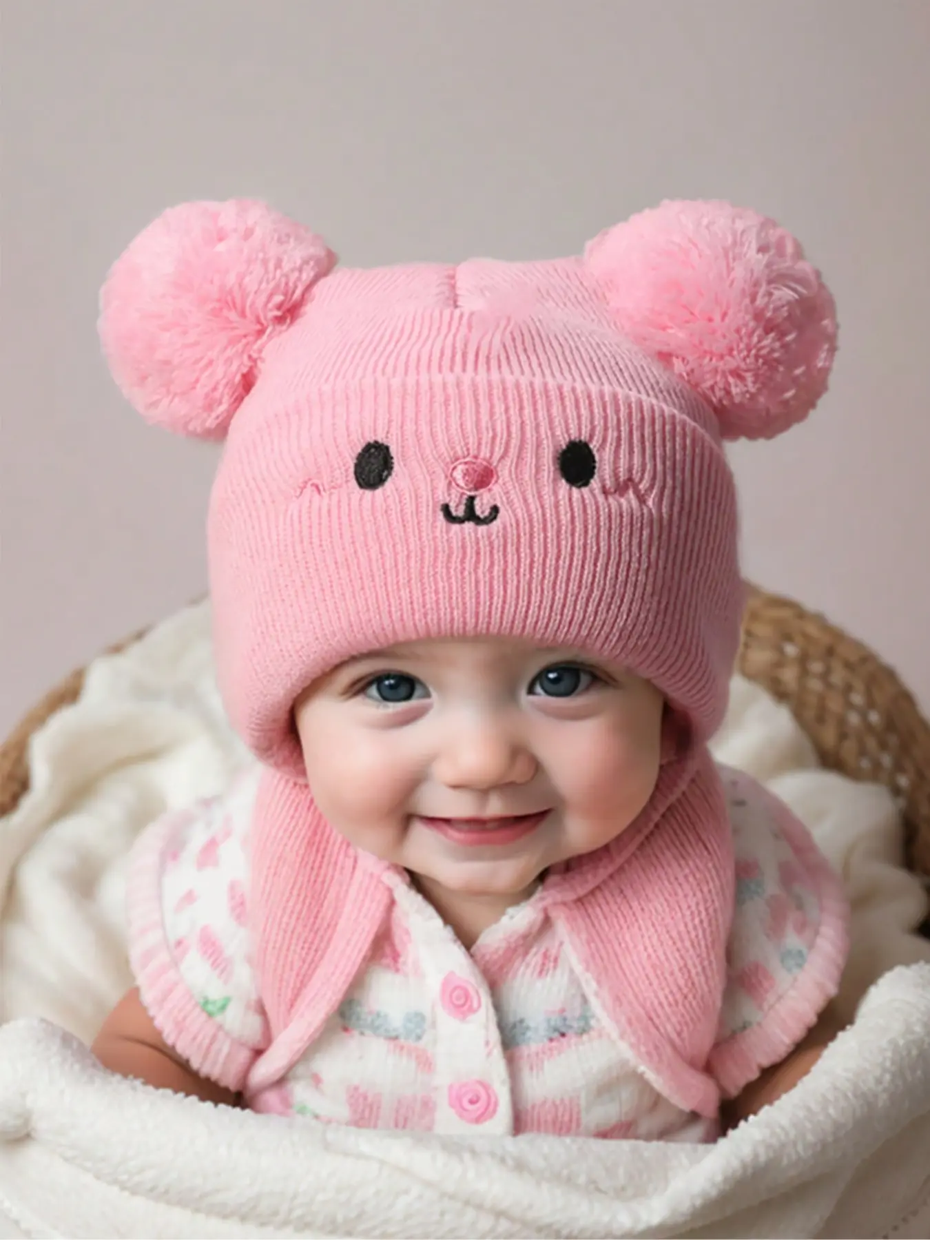 Unisex Beanie Hat for Toddlers, Kids & Babies, Y2K Style, Newborn Knitted Hat, Warm Winter Cap for Outdoor Use, Knitting Beanie