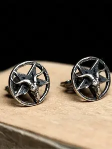 Vintage Silver Color Five-Point Star Sheep Head Earrings, Unisex Daily Wear Jewelry, Perfect for Men and Women, Casual Fashion Accessory