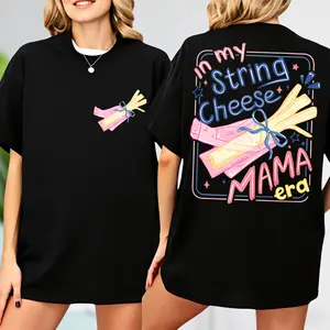 In My String Cheese Mama Era T-shirt, Funny Mom Life T-shirt, Overstimulated Mom Shirt, Motherhood T-shirt, Tired Mom Gift