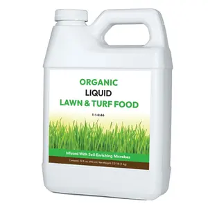 Organic liquid lawn turf food quickly rejuvenates lawn health and restores rich green colors to depleted grass infused with soil enriching microbes 32oz treats up to sq feet