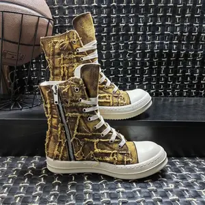 Ricks Outdoor Shoes Men Women Shoes Casual Canvas Make old Tassel Flat Lace Up Owen Vintage Original Luxury Dance Hip-hop Skateboard Sneakers