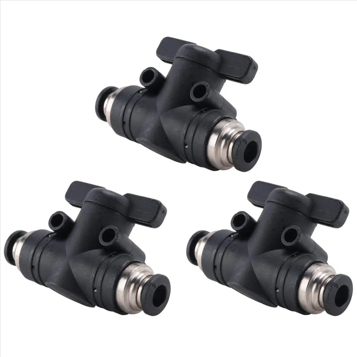 6mm Push Connect Valve Ball Valve 6mm Air Flow Control Valve Quick Connect Valve Tube Fittings 3 Pack