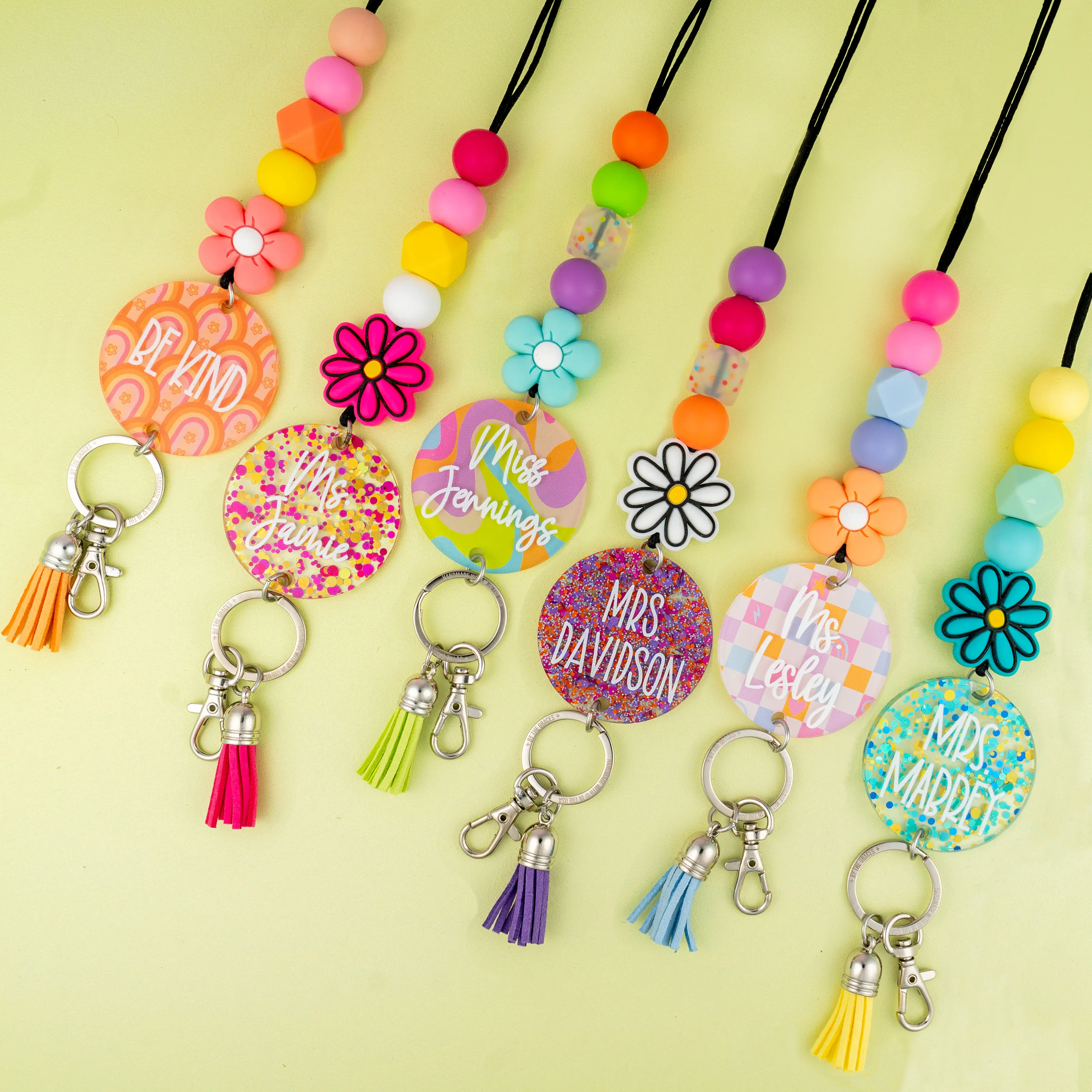 Groovy Teacher Lanyards - Retro Lanyard - Great for ID Badges & Keys - Extremely Durable, Cute, & Stylish - Teacher Name Badge