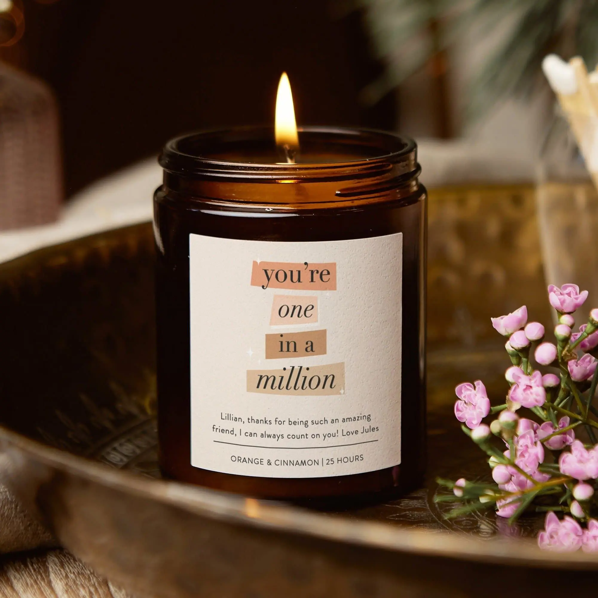 Gift for Her Friend Gift, One in a Million Gift for Friend, Friendship Candle, Christmas Gift