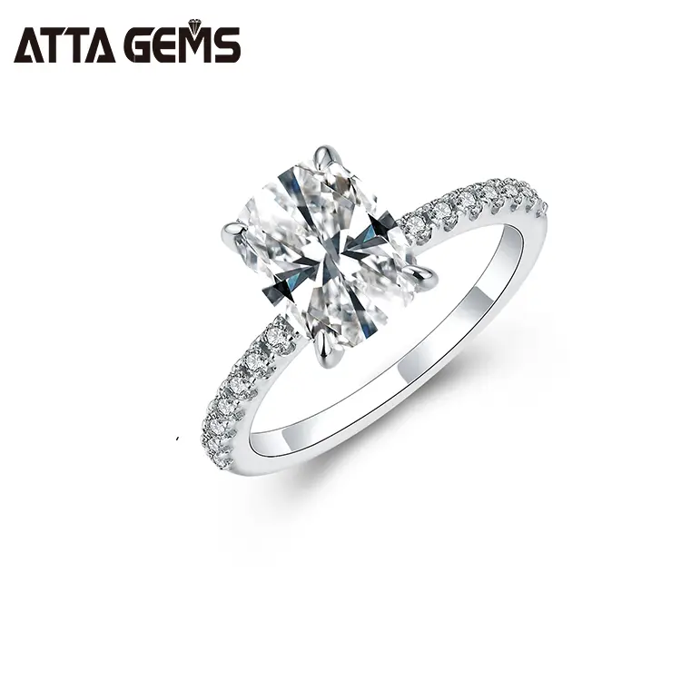 Women's Elegant 3CT VVS1 D Color Synthetic Moissanite Cushion Cut Artificial Gemstone Engagement Ring, Wedding Jewelry, Ideal Gift, VVS Moissanite, Diamond Simulant R023 summerwins, Artificial Gemstone Ring, Engagement Rings