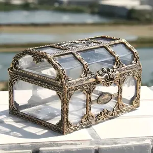 Transparent Pirate Treasure Box Plastic Jewelry Case, Multi-Functional Storage Container, Candy Organizer, Acrylic Material