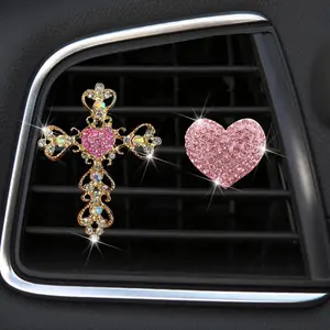 Rhinestone Decor Car Air Vent Decoration, Car Air Freshener Ornament with Clip, Car Air Diffuser, Fashionable Car Interior Decoration Accessories for Women & Men, Car Accessory, Car Fragrance, Car Aroma Diffuser