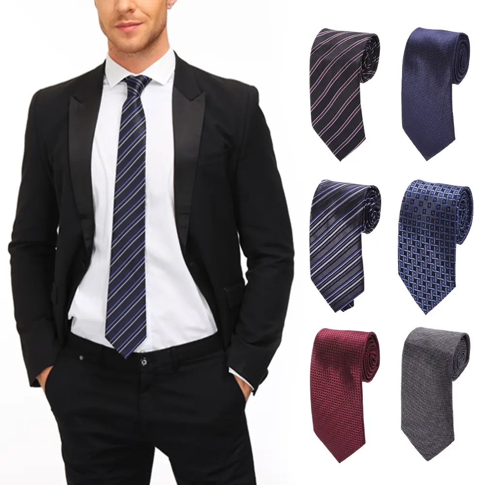 6PCS Men Ties Set Men's Necktie Classic Tie Woven Jacquard Neck Ties Business Formal Necktie Tie Men Occasion Wedding