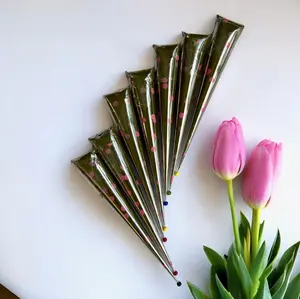 5-pack Henna Squared - Natural Henna Cones - 15-18g - deep maroon color