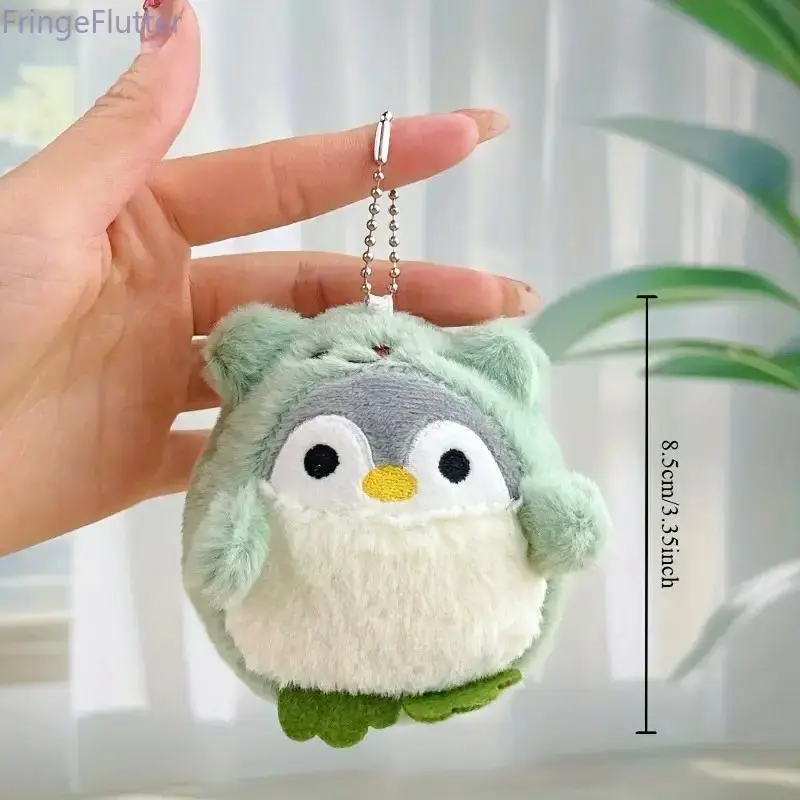4-Piece Cute Penguin Plush Toy Charms - Plush Fabric, Soft Fluffiness, Black Beak & White Belly Keychain Accessories for Accessorizing Bags or Keys, Christmas Gifts, Party Favors