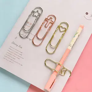 9/18 PACK Cute Metal Paperclip Pen Clips - Heart, Star & Cross Shaped Planner Clips, Durable Alloy Bookmark Holder for Notebooks, Essential Accessories for Bullet Journaling, Daily Planners & School Organization