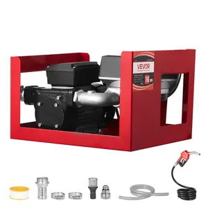 【fathersdaygift】VEVOR Fuel Transfer Pump 110V16 GPM 60 L/minAC Electric Oil Transfer Pump for Diesel Kerosene Biodieselwith MeterAuto Fuel Nozzle & 2 Hoses45 ft/13.7 m Liftfor VehiclesConstruction Sites