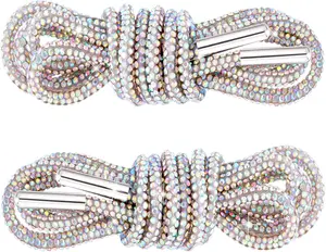 2 count Rhinestone Glitter Shoelace,  Round Hoodie String Ropes, Replacement Drawstring Cords for Sneakers