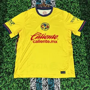 2425 Club America Home Yellow Short Sleeve Soccer Jersey