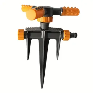 A 360-degree fully automatic rotating sprinkler system for gardens, featuring fast-rotating nozzles and adjustable knuckle arms for wide coverage, ideal for lawn irrigation and roof cooling, Automatic Watering System