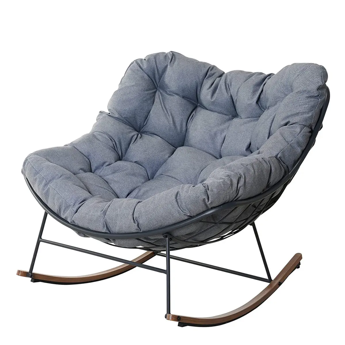 GRAND PATIO Royal Rocking Chair with Cushions, Indoor & Outdoor All-Weather Patio Rocker for Porch, Balcony, Garden & Backyard