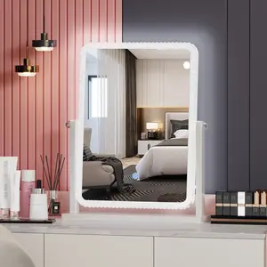 FREDEES  Vanity Mirror with Lights, LED Makeup Mirror with 7 Static & Dynamic Dimmable Color Lights, 180° Rotation Lighted Miroor for Makeup Desk Wall Girls/Women Vanity Gift