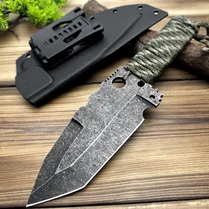 Portable knife with a fixed blade, used for hiking, mountaineering expeditions, survival, camping supplies, outdoor activity knife