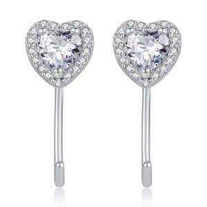 DRINSPER Heart Studs Earrings Heart Earrings for Women Valentine's Day Gift Jewelry Wife Girls Girlfriend Sister Friends Anniversary Birthday Mothers Day Gifts