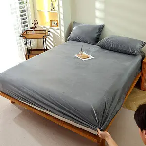 Solid Color Mattress Cover Set, 2/3 Counts/set Including 1 Mattress Cover & 1/2 Pillowcase, Soft Comfortable Bedsheet Bedding Set for Home Bedroom