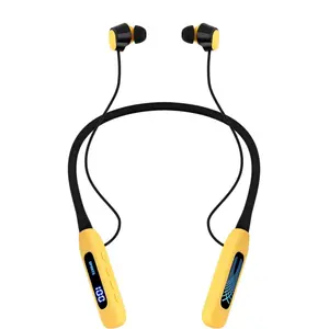 New Neckband Wireless Earphones, 1000 Hours Standby, Battery Display, Soft Silicone Design, Stereo Sound, 80 Hours Playtime, with Microphone