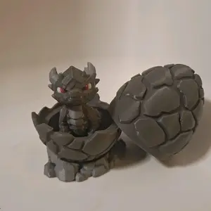 Rocky the Hatching Dragon - 3.86" Tall Egg Display Pedestal with Rocky Dragon Figure Decor Ornaments