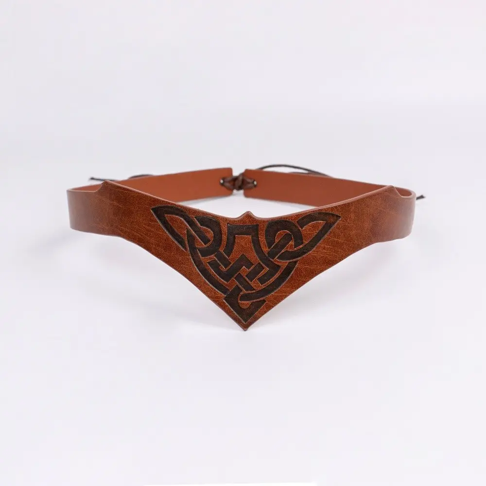 1pc Medieval Embossed PU Leather Headband, Costume Headpiece, Adjustable Renaissance Style Hair Accessory, Unisex Role Play Costume Jewelry, Adjustable Headbands