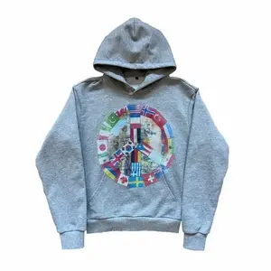 2025 New Men's Cross border Flag Large Pattern Street Style Hoodie Women's Autumn/Winter Harajuku Jacket Casual Hoodie