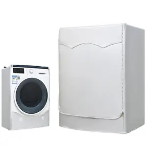 Home Use Drum Washing Machine Household Dust Cover Durable Cover, Universal Silver Color Peva Material, Full Automatic Washer Protector, Sunproof Waterproof Zipper Design