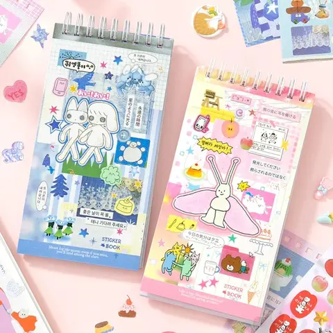 Kawaii Series Decorative Sticker Book (20 Sheets) - Office Stationery for Scrapbooking Ideas, Graffiti Art, Journaling & Diary DIY Crafts Projects
