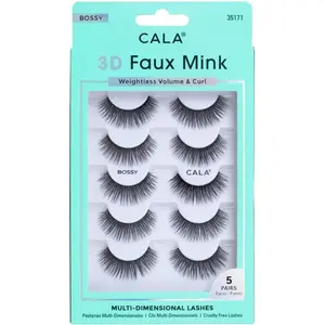 CALA 3D Faux Mink Lashes: Bossy (5 Pack)