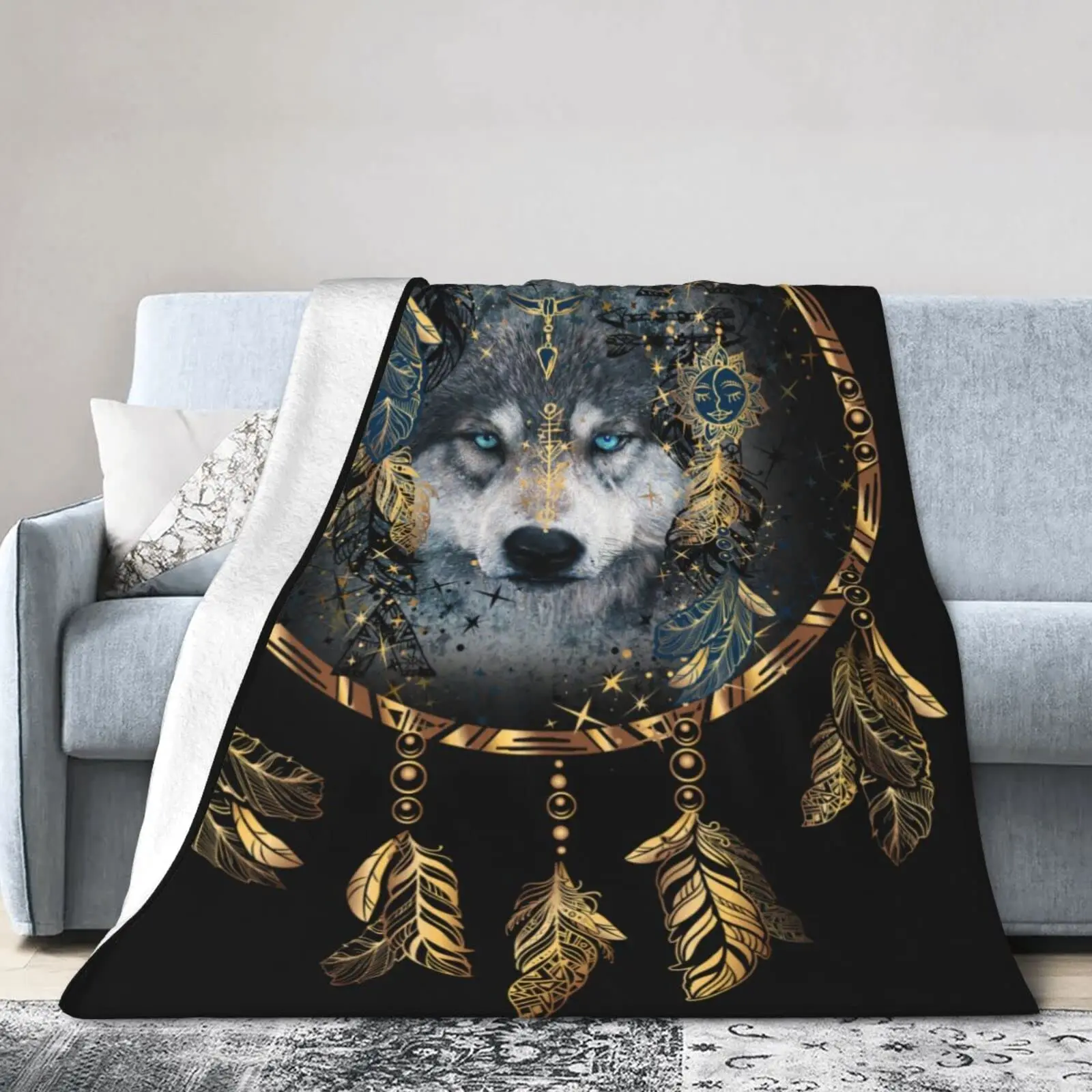 Dream Catcher Throw Blanket - Soft, Cozy Plush Warm Fleece, Foldable, Wrinkle Resistant, Classic 30x40in Letters Accent (60x50in/101cmx76cm) for Sofa/Couch, Adults/Children Birthday Gifts, 178Cm×137Cm（54X70in）