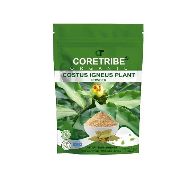 CoreTribe Costus Igneus (Insulin Plant Leaves) Pure Powder - 180g Unflavored, Sugar-Free Ayurvedic Botanical Supplement for Adults, All Natural, Edible, Non-GMO, Vegan Wellness Boost