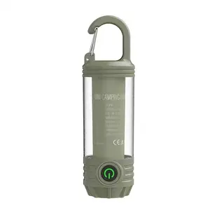 Rechargeable LED Mini Camping Flashlight Portable Outdoor Light with Hook White Warm Light Red Light 6 Modes Signal Flash Waterproof Ultra-Light