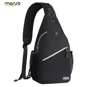 MOSISO Sling Bag Crossbody Backpack Travel Hiking Chest Pack One Strap Lightweight Anti Theft Daypack for Women Men Outdoor Casual Black