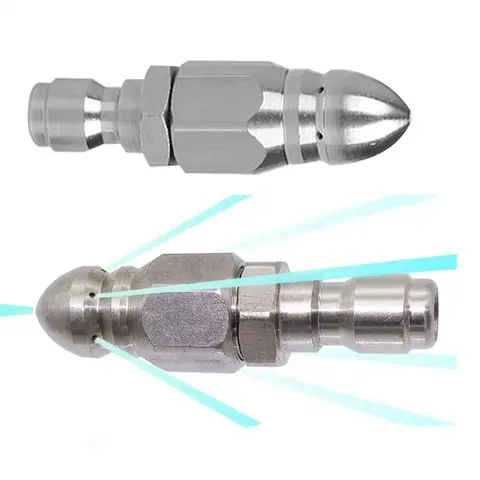 5000 PSI High Pressure Hose Nozzle Drain Jetter Kit, Rust-Resist Stainless Steel Pump Cleaner, 1/4-Inch Quick Connect, Tool-Free Hose Hookup, All-Seasons Accessory for Commercial & Household Drain Pipes Debris Removal