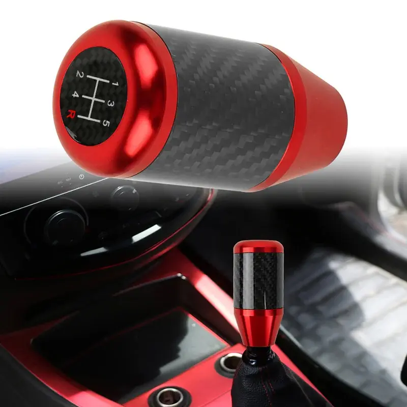 Brand New Universal 5 SPEED Red Carbon Fiber Racing Gear Stick Shift Knob For MT Manual