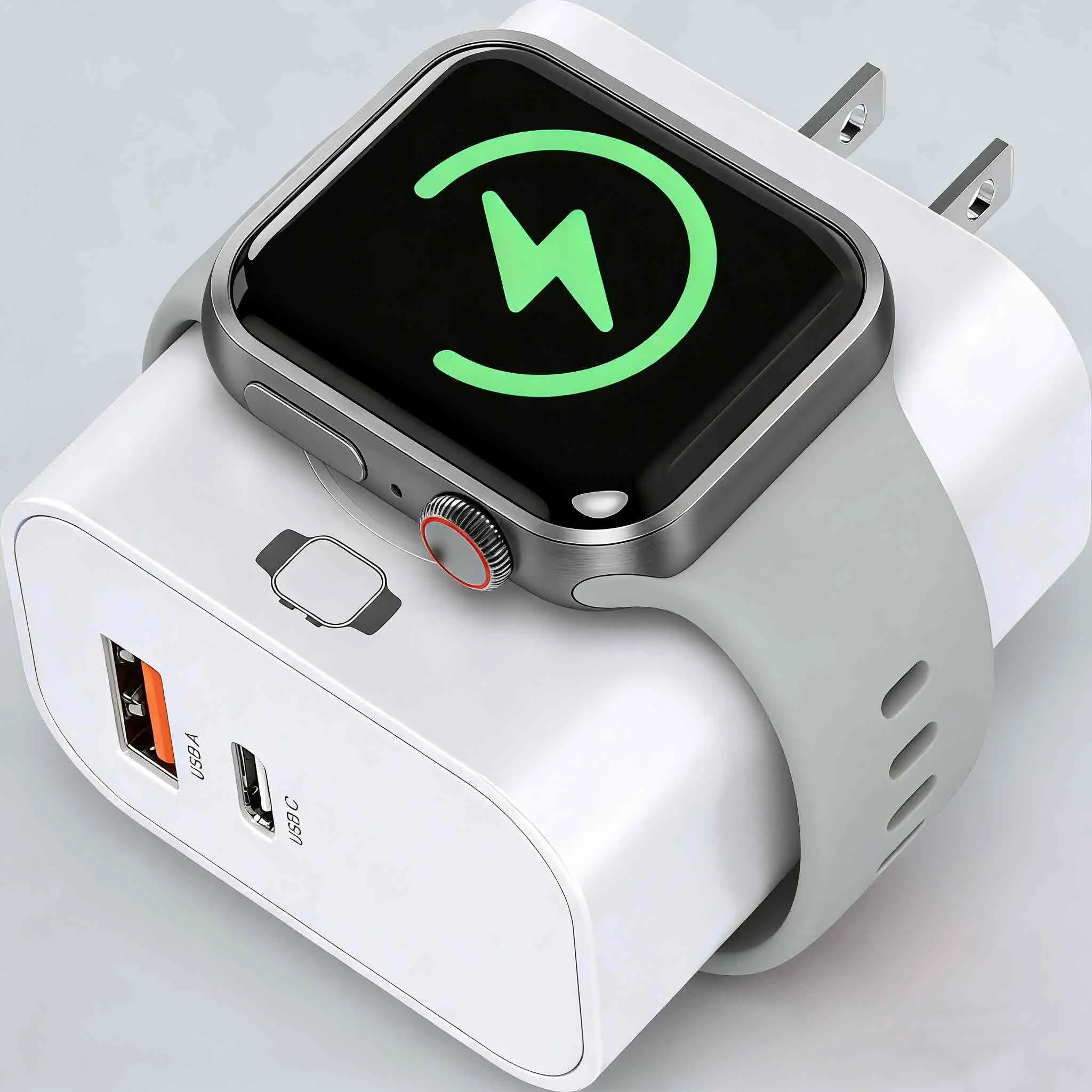 Apple Watch Charger, Smart Watch Charger, Wireless Magnetic Charger, 23W Dual Port Wall Fast Charger, USB C And USB A Charging Block, for iwatch, iPhone, Android Phones, Smartwatch Accessories